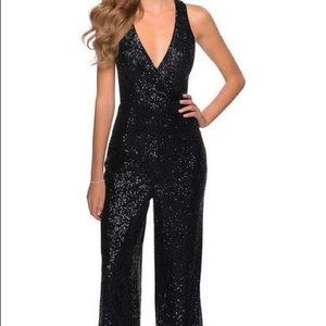 Do+be black sequin jumpsuit size 4 (s)